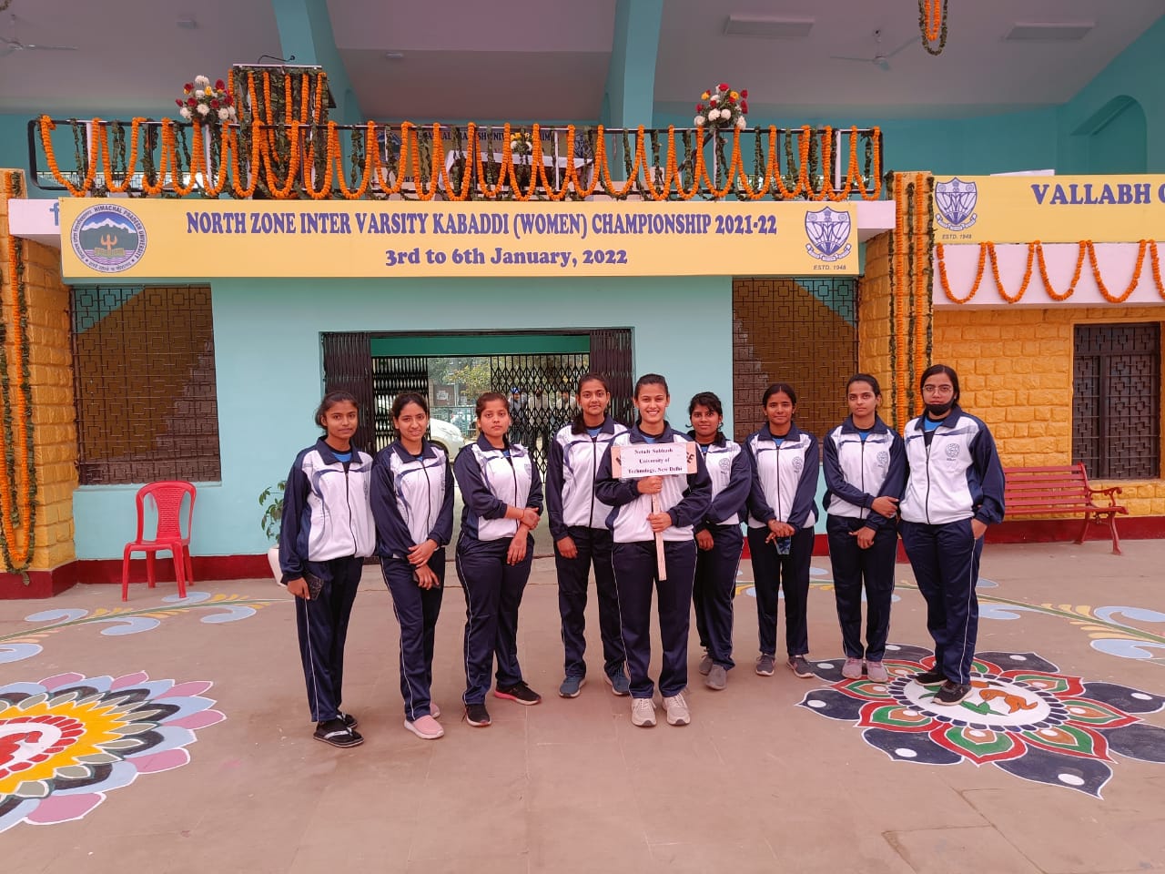 NSUT women Kabaddi Team at North Zone Inter University Tournament at Mandi Himachal Pradesh.t