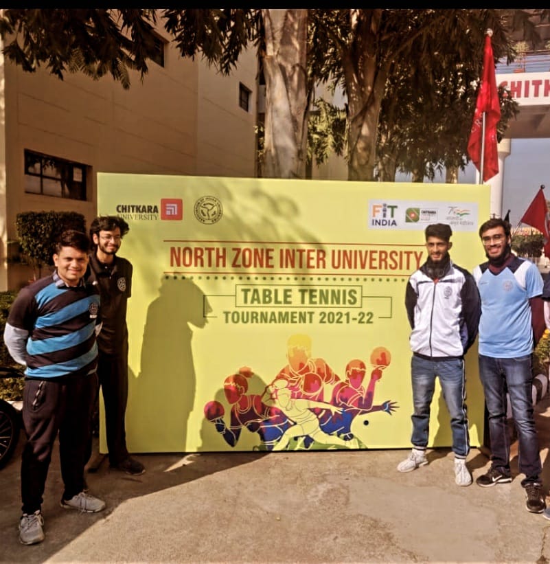 NSUT (Men) Table Tennis Team at the North Zone Inter University Championship at Chitkara University Himachal Pradesh.